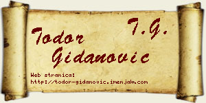 Todor Gidanović vizit kartica
